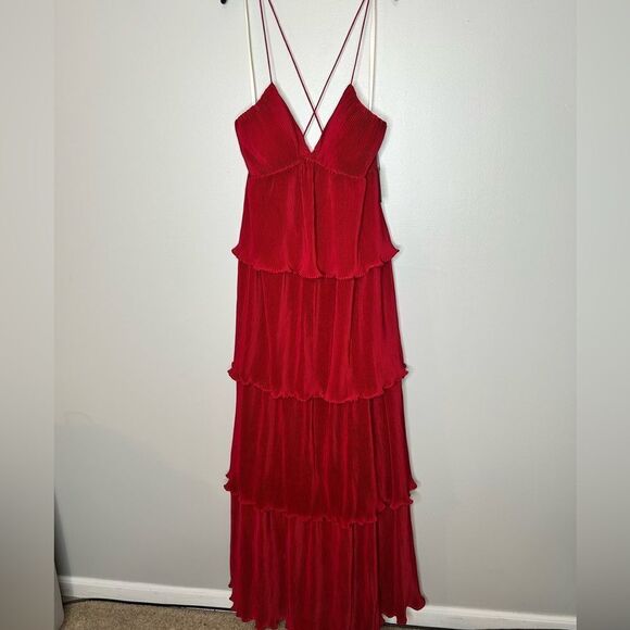 Ieena for Mac Duggal Pleat Ruffle Tiered Dress - Picture 5 of 5